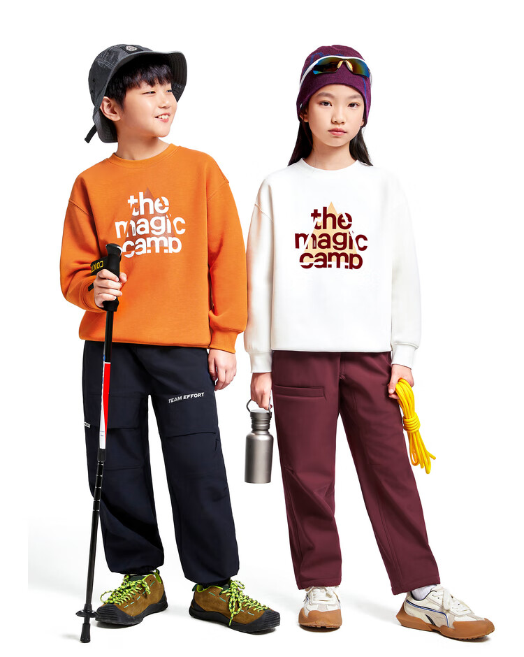 Annil Children's Clothing, Boys And Girls Long-Sleeve Sweatshirt, 2024 Autumn New Sports Printed Outdoor Warm Loose Fit, Off-White, Size 110 11
