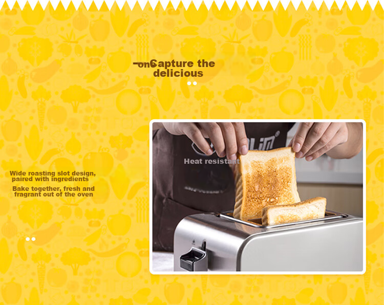 Donlim Bread Toaster, Breakfast Maker, Sandwich Maker, Toaster Oven, Stainless Steel Body, Home Small Fully Automatic Wide Slot Toast Machine, Light Meal Maker DL-8117 4