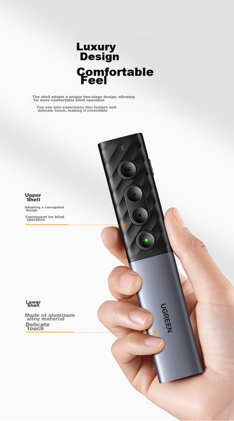 UGREEN Laser PPT Presentation Remote for Teachers, Bluetooth Connected Conference Speaker Remote Control Pen, Rechargeable Wireless Presenter for Projector Screen 20470 15