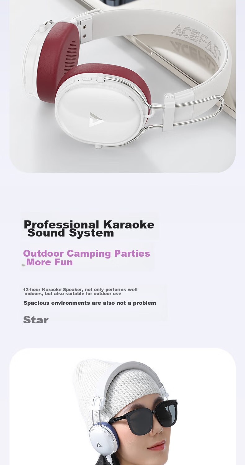 ACEFAST Speed Boost [Subsidy] Seven-Day Headphones, Bluetooth Gaming ANC Noise Reduction, Colorful Stylish Small Head with Replaceable Ear Cups, Ideal Gift Choice 23