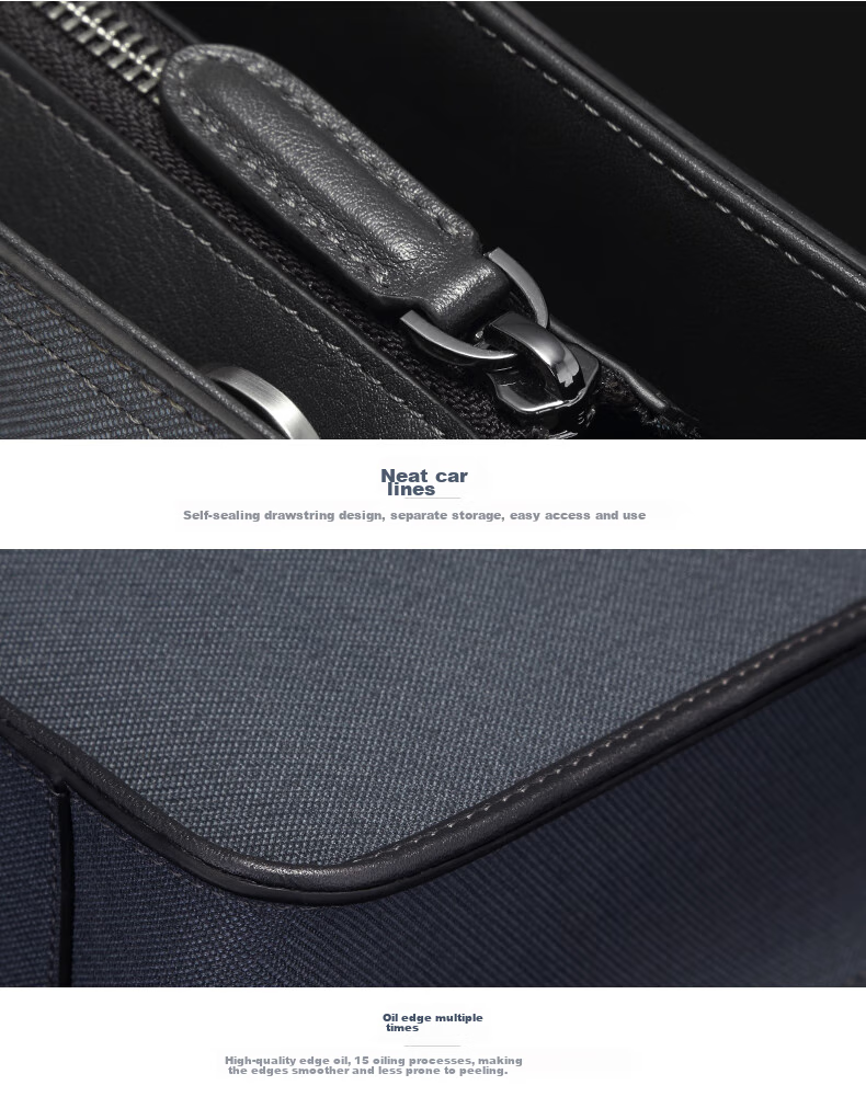 BVP Business Casual Briefcase for Men, Horizontal Style Handbag, Simple Laptop Bag, Cowhide Business Document Bag for Me 35