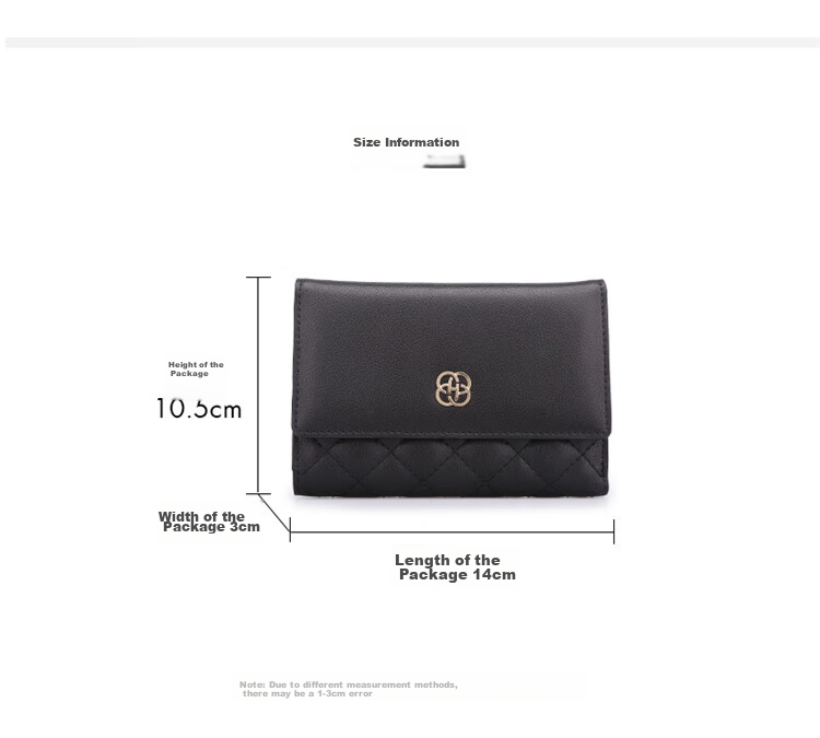 HONGU Women's Leather Wallet, Short Foldable Diamond Pattern Coin Purse, Small Pouch, Birthday Gift for Girlfriend 6