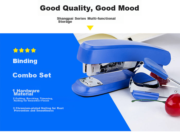 GuangBo X Sanrio Mermaid Student Mini Stapler Set + 480 Staples, Stationery Stapler with Staple Remover, Upgraded Soft Rubber Powder KT84748 5