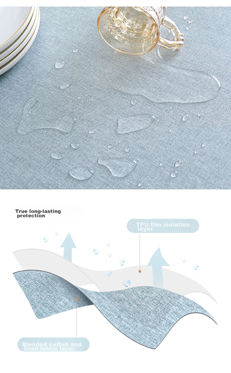 MOON TIME Round Tablecloth, Waterproof, Oil-Proof, Scald-Resistant, Washable Dining Table Cover, Coffee Table Cloth, Table Mat, 160*160cm 3