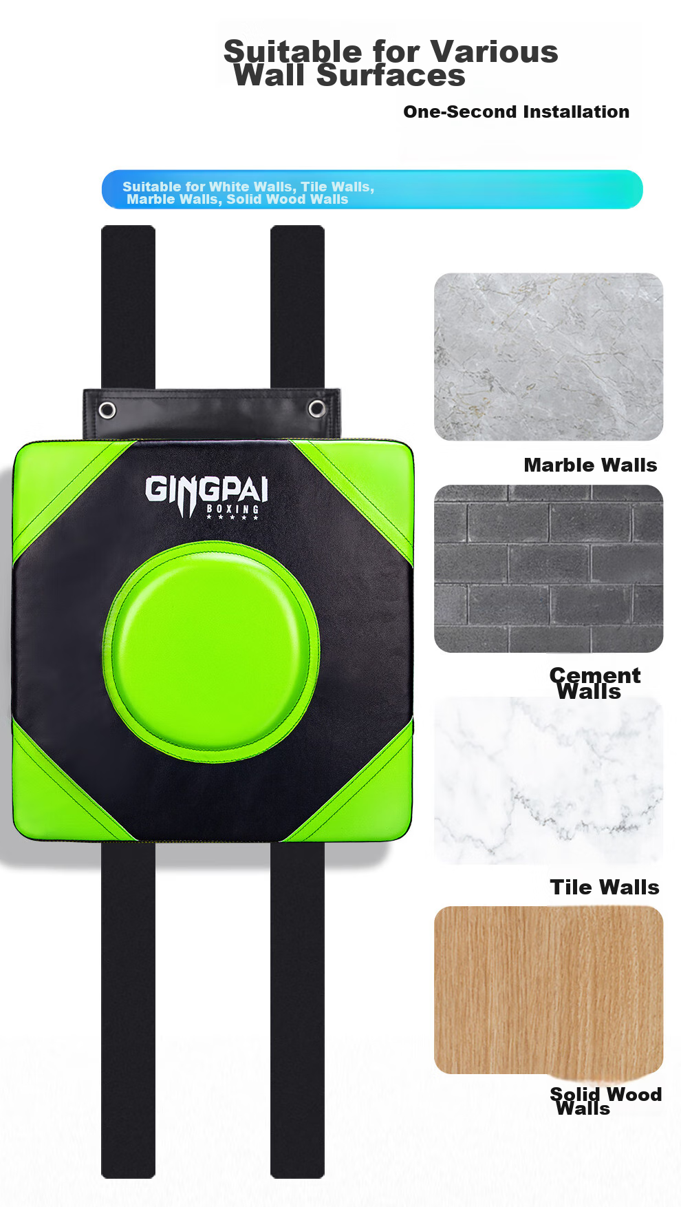 Jingpai Wall Target, Home Punching Bag, Wall-Mounted Sandbag, Boxing Target Training Equipment, Velcro Wall Target, White 6