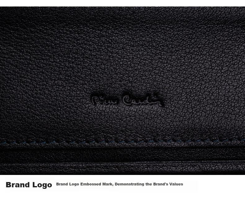 Pierre Cardin Men's Wallet, Top-Grain Leather, Short Style, Genuine Leather, High-End Purse, Gift Box, Suitable for Gifting, Black 21