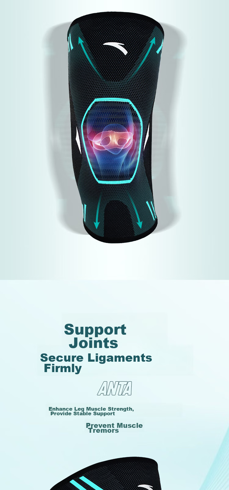 ANTA Sports Knee Brace for Running, Preventing Meniscus Injury, Suitable for Basketball, Badminton, Climbing, Mountain Climbing, Knee Joint Arthritis Protection, Size M 4