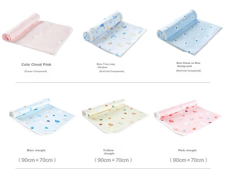 PurCotton Baby Cooling Knitted Composite Diaper Pad, Pure Cotton Washable Waterproof Breathable Bed Sheet, Nautical Diary, 90×70cm 12