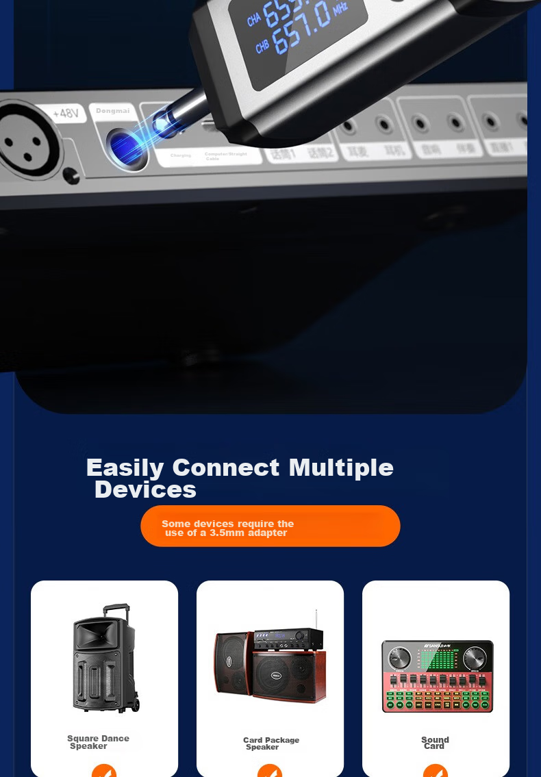 SANSUI Wireless Microphone System with Anti-Howl Connection for Home, Outdoor, Host Meetings, Live Streaming, And Teaching - Versatile Universal Microphone K39 One-To 15