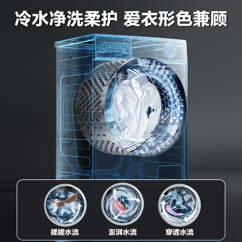 小天鹅小乌梅10KG滚筒洗衣机热泵烘干洗烘套装超薄全嵌1.1洗净比 轻享版TG100SC81+TH100VH81MAX
