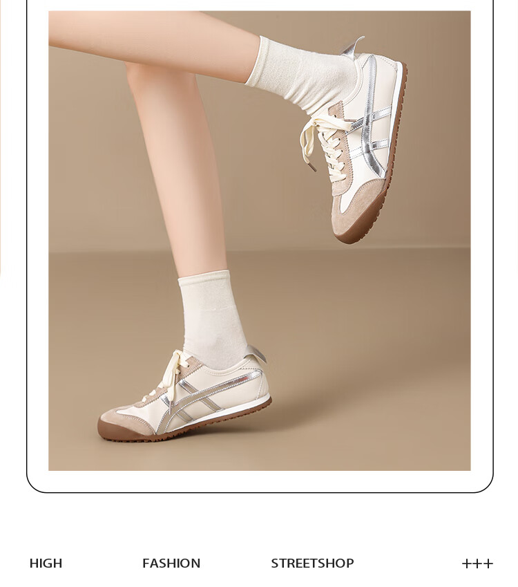 ZHR Ballet Flats for Women, Versatile Lightweight Sports Shoes, Comfortable Flat Casual Shoes, Thin-Soled Genuine Leather Forrest Gump White Sneakers 8