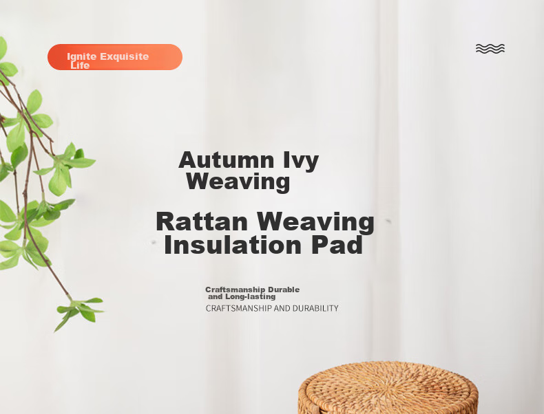 Siwangongli Rattan Heat-Resistant Mat, Household Anti-Scalding Pot Holder, Bowl Pad, High-Temperature Resistant Table Mat, Heat-Proof Plate Mat, Coaster, Teapot Tray 1