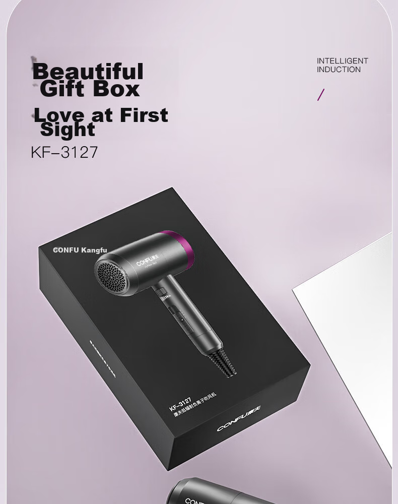 CONFU Hair Dryer for Home Use, Low Radiation, Sterilizing, Quick-Drying, High-Power, Strong Airflow, Negative Ion, Hair Protection, Non-Damaging to Hair, Electric Hair Dryer for Mothers And Babies, KF-3127 Birthday Gift 15