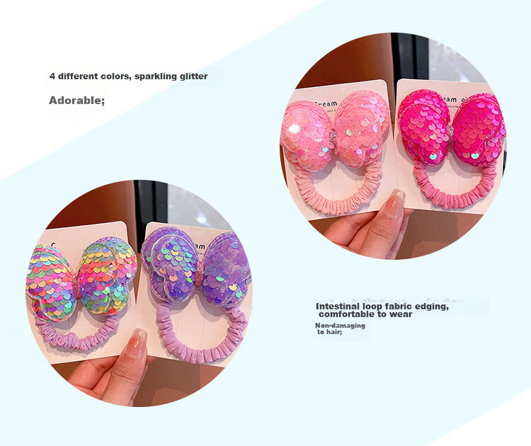 CHIMERA 4-Piece Children's Hair Ties, Bun Maker, High Ponytail Holder, Non-Damaging Hair Bands, Girls' Mid-Autumn Festival Gift 22