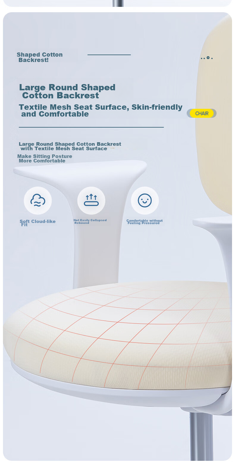 Deli Children's Learning Chair, Student Writing Desk And Chair, Ergonomic Height Adjustable Seat, Yellow (Single Chair) 6
