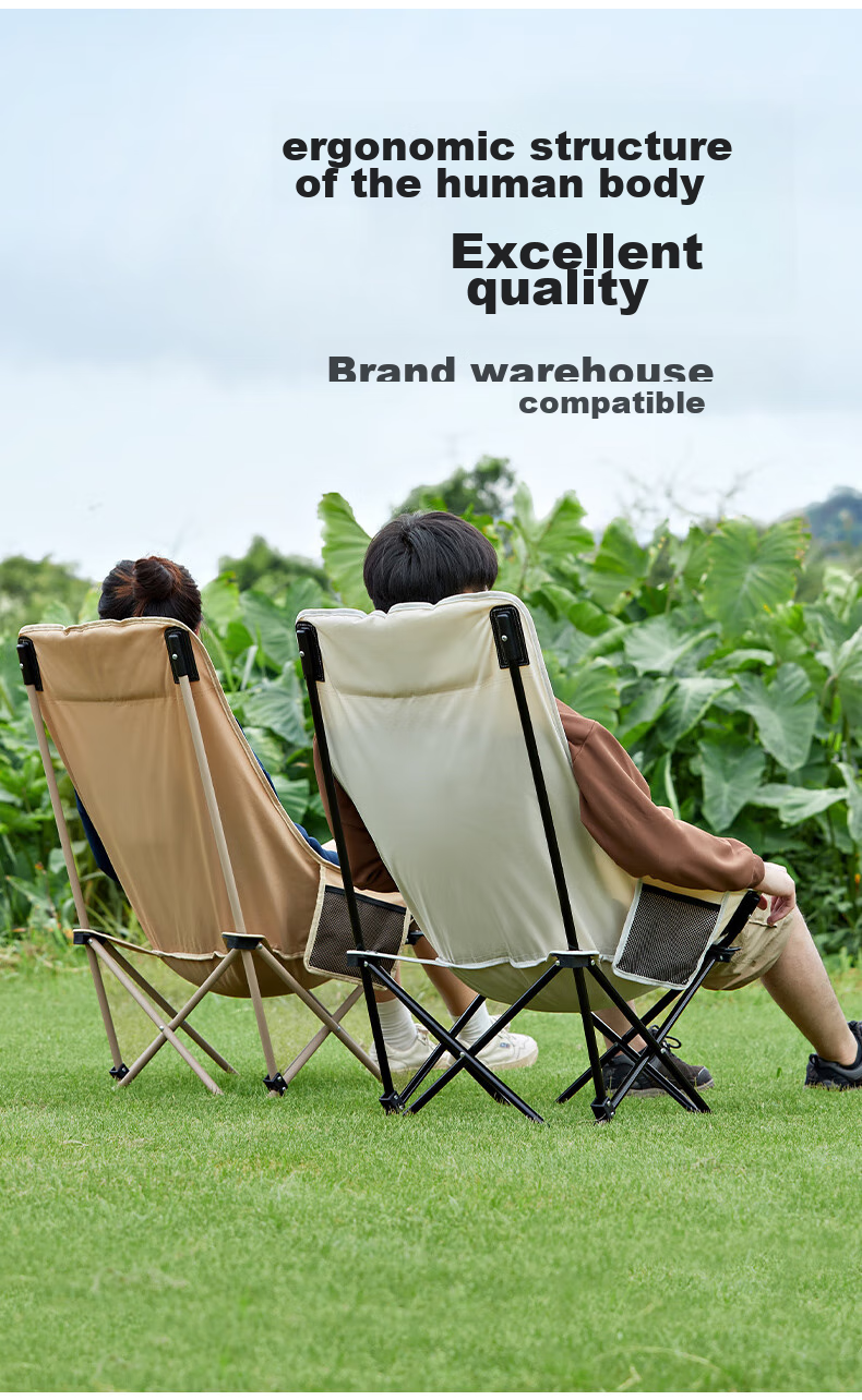 Camel Outdoor Folding Chair Moon Chair Camping Picnic Chair Beach Portable Stool Outdoor Sketching Fishing Chair D080C 4