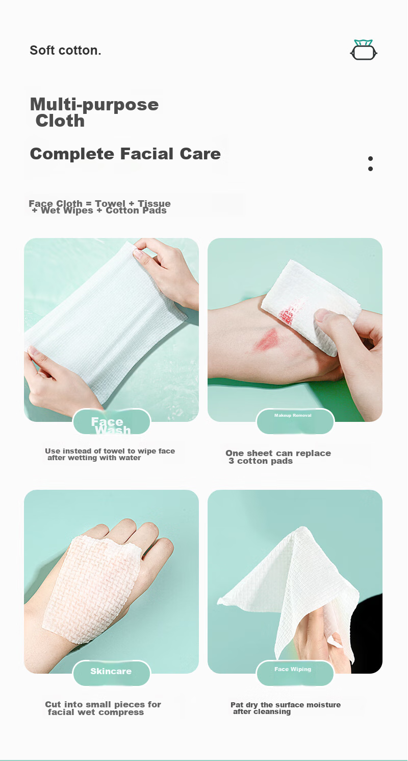 COTTON SHOOTS Disposable Face Towels, Pure Cotton Soft Wipes, Thickened Facial Cleansing Cloths, Hanging Family Pack, 2 Packs × 168 Sheets, 20*20cm 8
