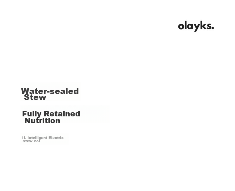 Olayks Instant Electric Stew Pot, Electric Stew Cup, Double Boiler, Soup Pot, Bird's Nest Stew Pot, Steamer Pot, Baby Food Cooker for Porridge, 1L with Steamer Basket 2