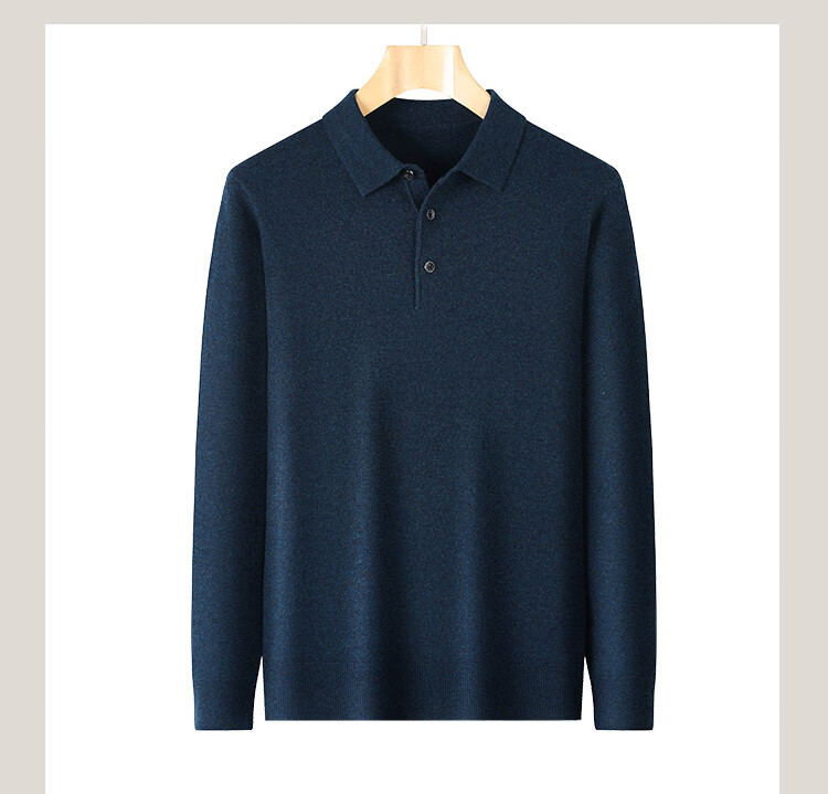 Antonio 600g Heavyweight Thickened 100% Wool Sweater Business Casual Men's Polo Shirt Autumn Winter Thick Knitwear 2