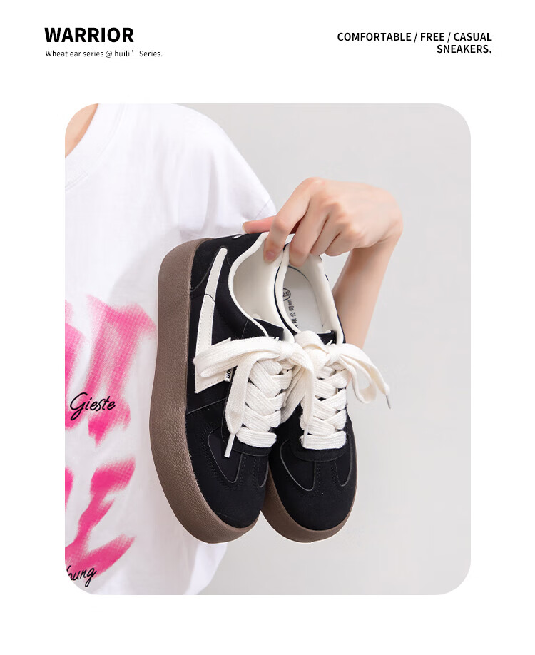 Warrior Women's Thick-Soled Canvas Shoes Retro Versatile Sneakers Lightweight Casual Shoes H896BR Gray/Silver/Beige Size 35 12