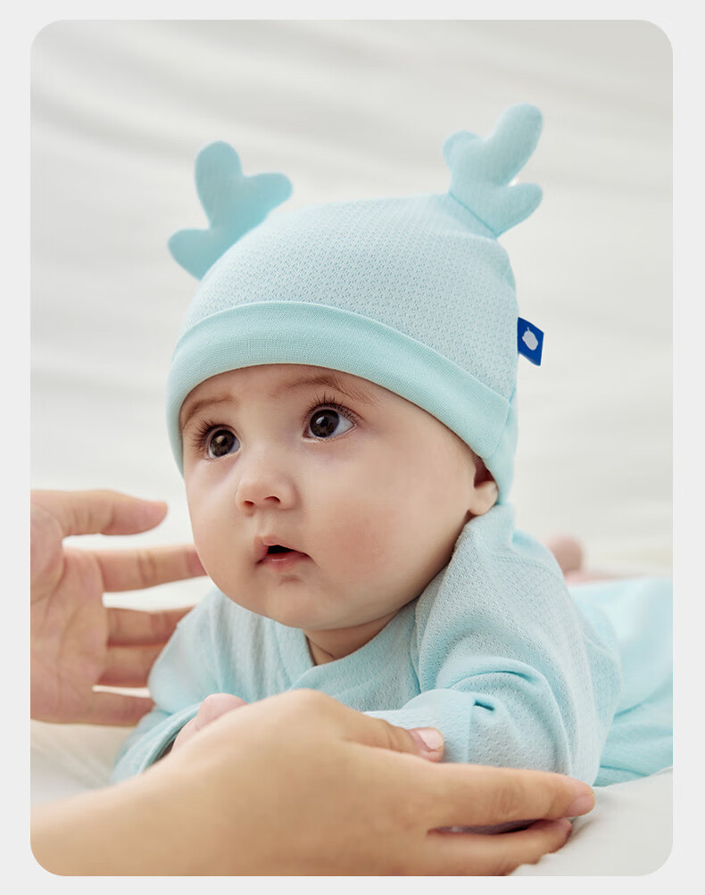 Babycare Camellia Newborn Infant Soft Cap Sea Salt Blue S 24