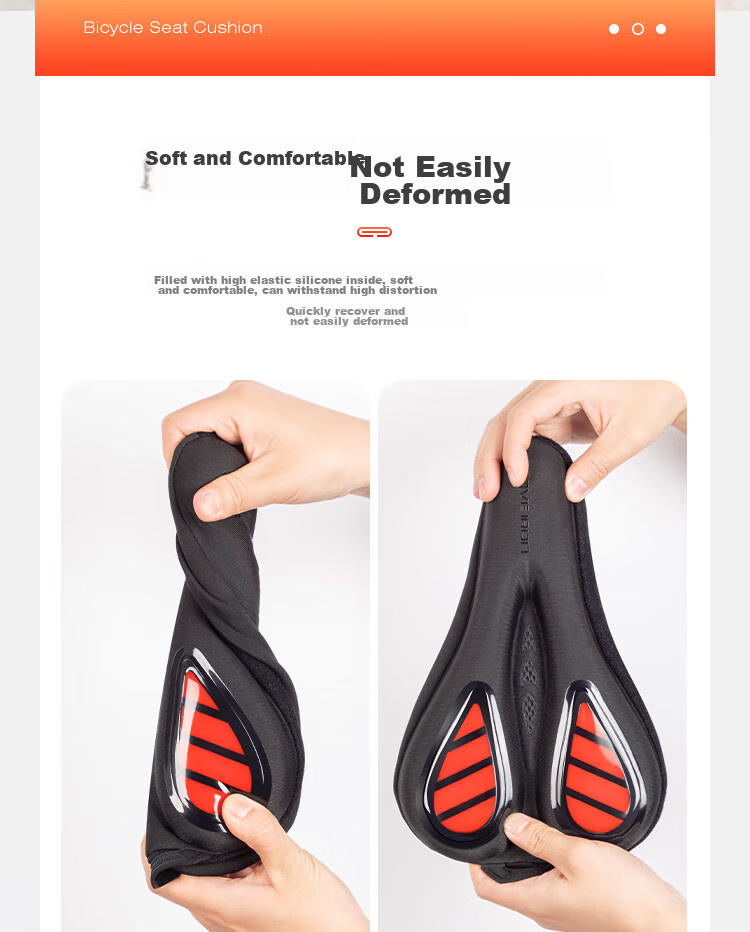 Move Iron Bicycle Seat Cover, Mountain And Road Bike Liquid Shock Absorption Silicone, Soft And Elastic, Hollow Breathable Comfortable Cushio 5