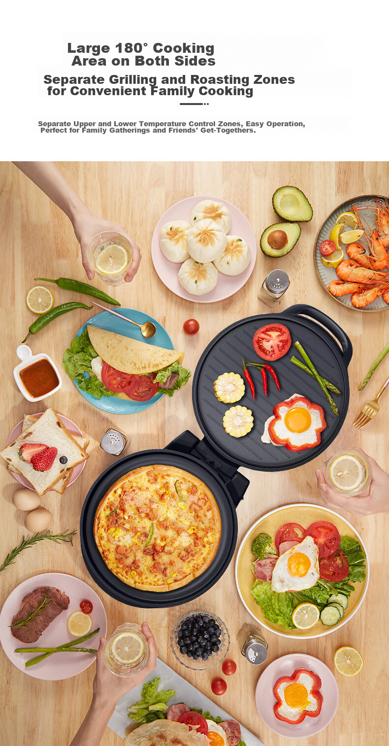 Midea Electric Griddle, 34-Inch Large Size, 1500W Fast Heating, Non-Stick Coating, Baking Tray, Breakfast Maker, Multi-Functional Grill And Roaster, MC-JHN34Q (JKC3423) [ZMD Peace of Mind Series] 9