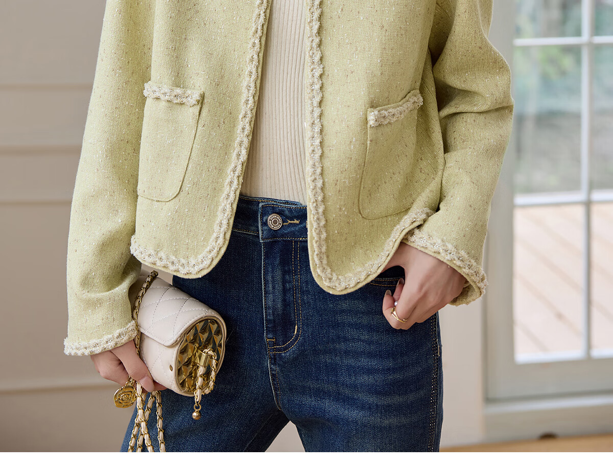 She Enjoy Little Chanel Style Short Jacket Women Woven 3D Lace Coat Spring Autumn Short Cardigan T51D052 4
