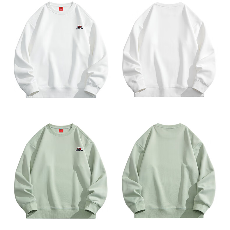 Chaersitaoxin [Bailu & Wang Churan Same Style] Sweatshirt Unisex Couple Heart Embroidery Base Layer, Pink, Size L 17