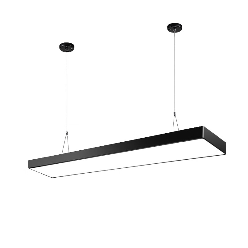 CANMEIJIA Office LED Pendant Light Long Strip Classroom Rectangular Suspension Lamp Modern Minimalist for Mall Supermarket Gym Conference Room 50W Black Frame
