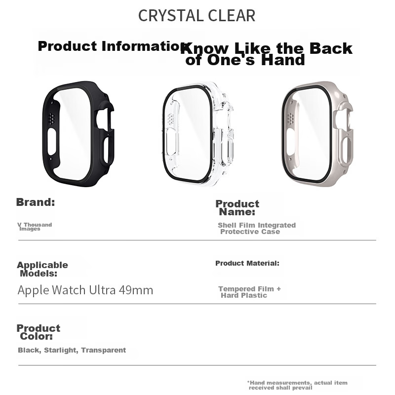 Weiqiantu [Shell And Film Integrated] Protective Case for Apple Watch S11/S10, Compatible with Apple IWatch Ultra 4/3/9/8/SE 3, Protective Case with Integrated Tempered Glass Film 8