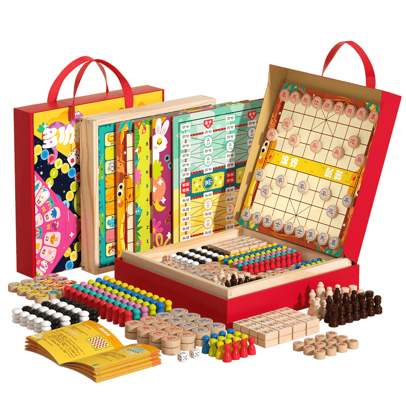 Fuhaier 42-In Game Board Set with Ludo, Gomoku, Chess, Educational Toys for Boys And Girls, Birthday Gift