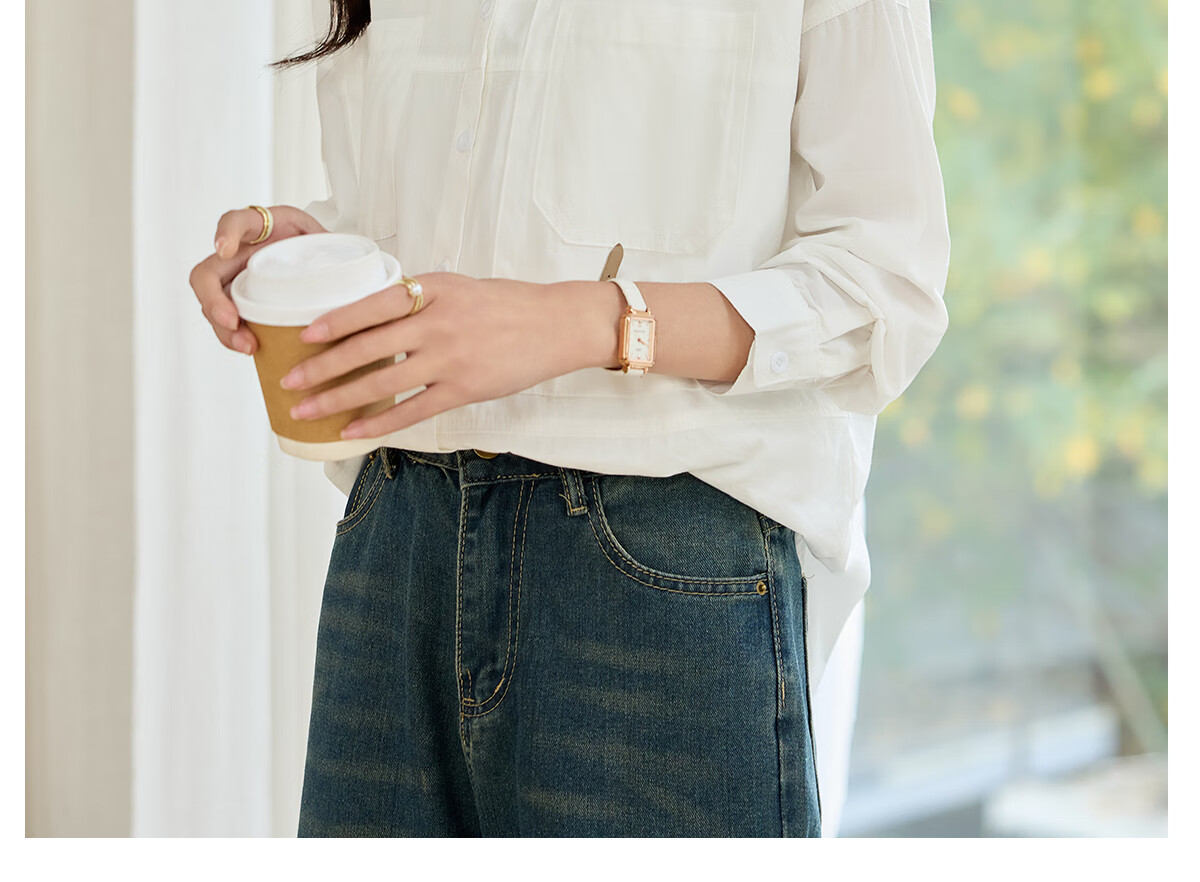 Halo Queen Long-Sleeve Shirt for Women, Loose-Fitting Casual Style, Mid-Length Student Top Outerwear, White Casual Blouse H52S052 16