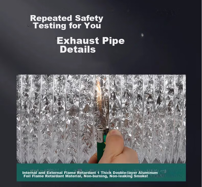 PURPAVWINNER Thickened Aluminum Foil Smoke Pipe, Range Hood Exhaust Vent Diameter 160mm, Exhaust Pipe, Chimney, Flexible Duct, Exhaust Pipe, Extendable Range Hood Pipe, 2 Meters 14