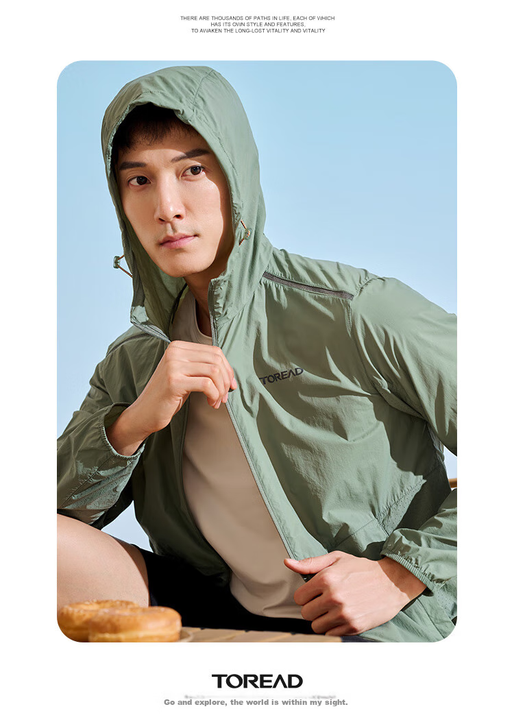 TOREAD Spring And Summer Men's Outdoor Sun Protection Jacket, Water-Repellent, Breathable, UV-Resistant Skin Coat TAZZCL81315 28
