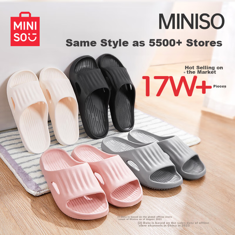MINISO Soft Cloud Series Bathroom Slippers, Pink, Size 39-40