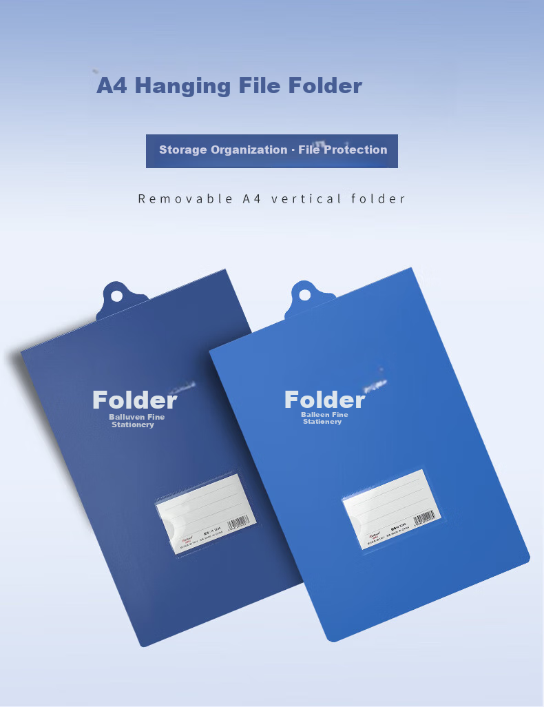Bailiwen H1136 Navy Blue Hanging File Folder, A4 Document Folder, Vertical Hanging File, Flip-Top Suspended Folder, Wall-Mountable File Organizer 1