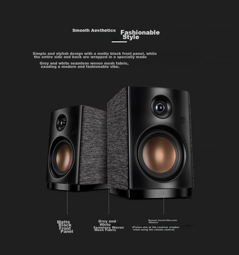 HiVi OS-10 Active Speakers, Bluetooth Stereo Computer And TV Speaker with Bookshelf Design, Supports Bluetooth, Coaxial, Optical, And Wired Inputs 2
