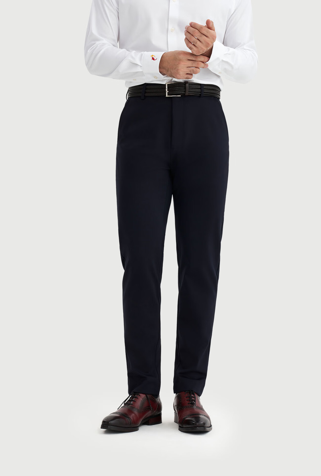 OUDING First-Class Black Diamond Dress Pants for Men, Easy-Care, High-Elasticity, Wrinkle-Resistant, Business Casual Trousers, Black Diamond, Size 38 10