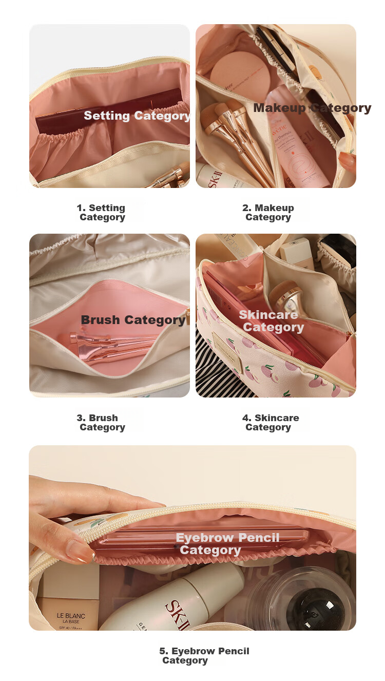 Lehuolvxing Portable Cosmetic Bag for Women, 2026 New Stylish Design, Large Capacity Toiletry And Skincare Organizer, High-End Storage Pouch 4