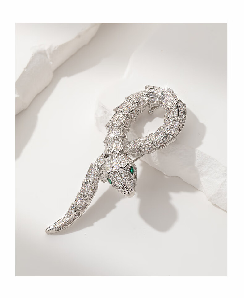 Qlady Zodiac Snake Year Brooch, High-End Corsage, Elegant Light Luxury Suit Pin, Lapel Pin, Premium Accessory, Birthday And New Year Gift 1