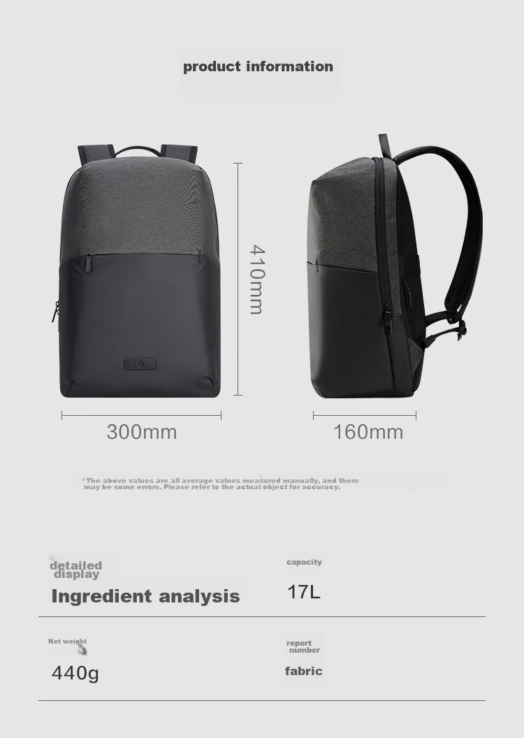 JD Original Commuter Backpack, Business Travel Large Capacity, for Men And Women, Students, Laptop Bag, Schoolbag, Dark Gray 13