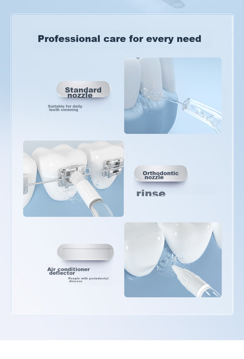 BAIR Professional Portable Water Flosser, Retractable Portable Orthodontic Cleaning Ultrasonic Water Flosser for Braces, Dental Cleaning Device Gift Box Set V3 Freedom White 13