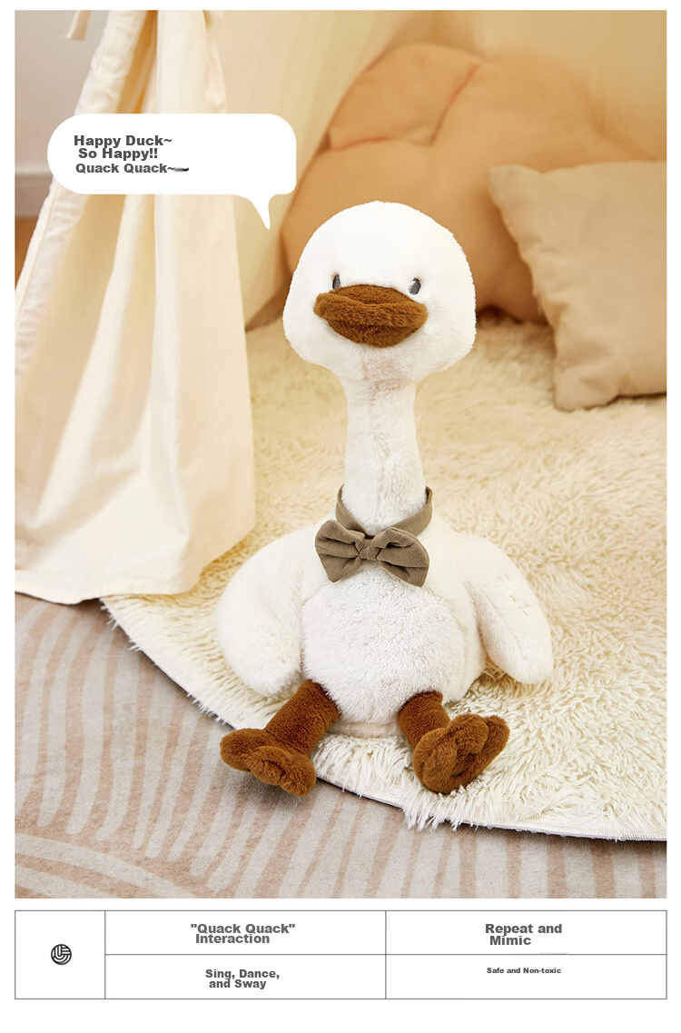 BEIESTATE Happy Duck Baby Learning to Speak Repeating Duck Plush Comforting Doll Children's Toy Gift Upgraded Version Children's Gift 2