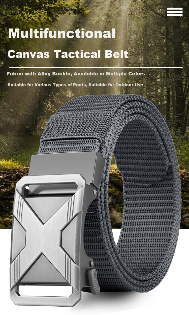 HALFEEL Canvas Belt for Men, Casual Versatile Automatic Buckle Waistband, Trendy Outdoor Trouser Belt for Students And Military Training, Gift for Boyfriend 1