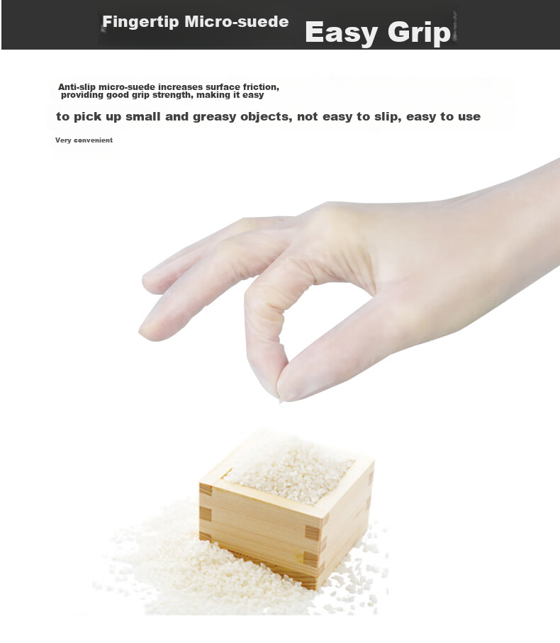WOLSGIN Disposable PVC Gloves, 100 Pieces, Large Size, Food Grade, Thickened, for Kitchen, Dishwashing, Catering, Cleaning And Inspectio 7