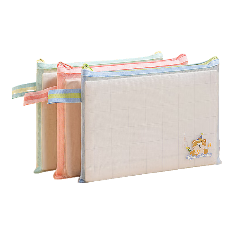 Deli Transparent Mesh Zipper Pouch, Student Exam Paper Sorting Stationery Bag/document Folder, File Storage Bag, Random Color School Supplies Gift