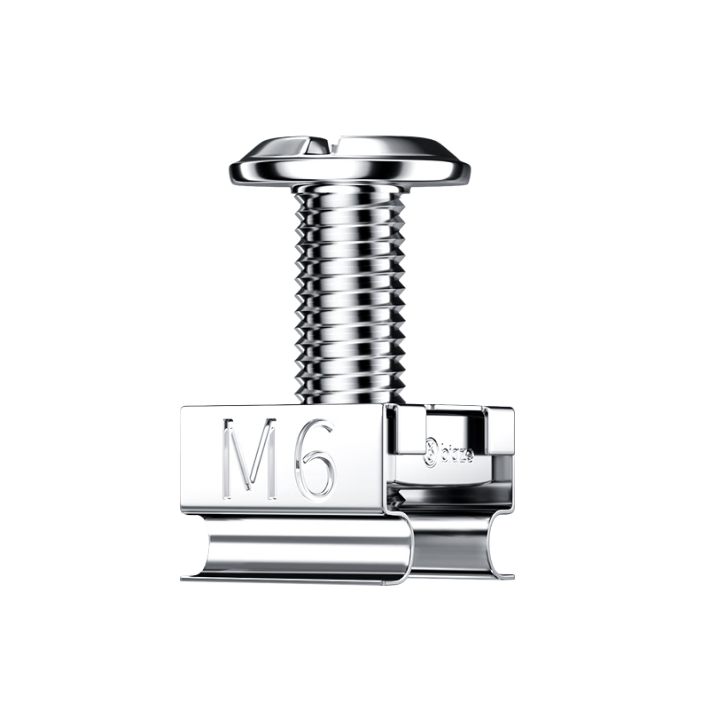 BIAZE M6 Cabinet Screws for Network Racks, High-Quality Nickel-Plated Cross And Flat Head Screws with Square Nuts, Cable Management And Server Rack Compatible, 50 Sets