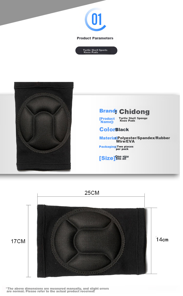 Chidong Anti-Collision Turtle Shell Knee Pads for Roller Skating, Ice Hockey, Basketball, Sports, Yoga, Dance, Kneeling, Patella Protection, 2-Pack 2