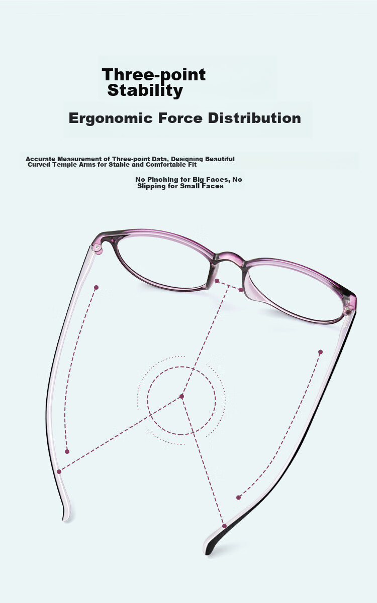 Mr. PuTian Anti-Blue Light Reading Glasses for Women, Fashionable High-Definition Presbyopic Glasses for Elderly, Purple, 100 Degrees (40-49 Years Old) 5